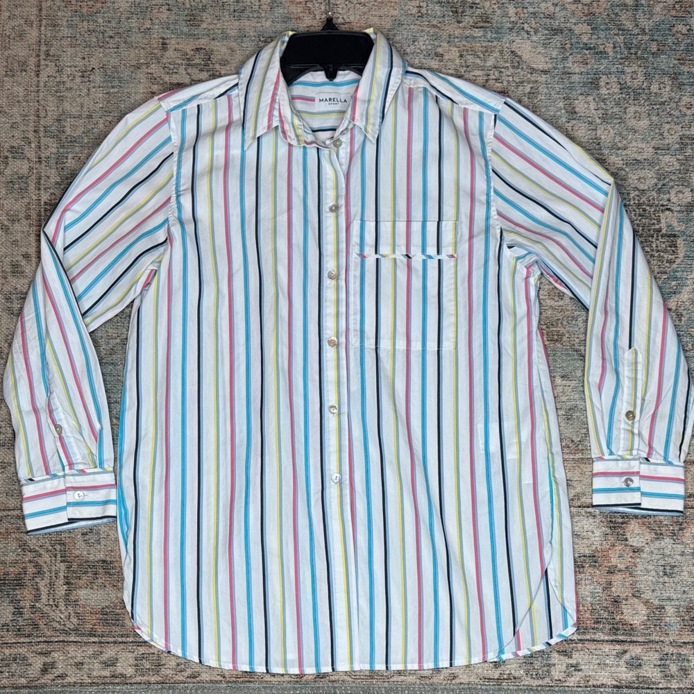 MARELLA Sport Vibrant Striped Button Down‎ Shirt - size 6